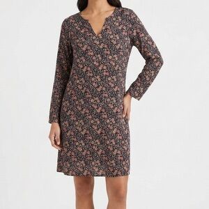 Old Navy Long Sleeve Floral Shift Dress No Stretch